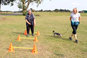 Lorna Templeton having a laugh with one of the clients
