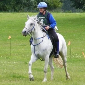 Lorna rising a horse