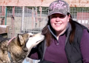 Susan at the Cairngorm Sleddog Centre
