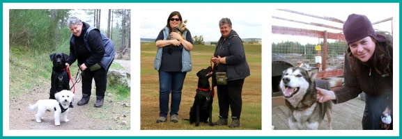 Banner of Susan and Lorna with various dogs